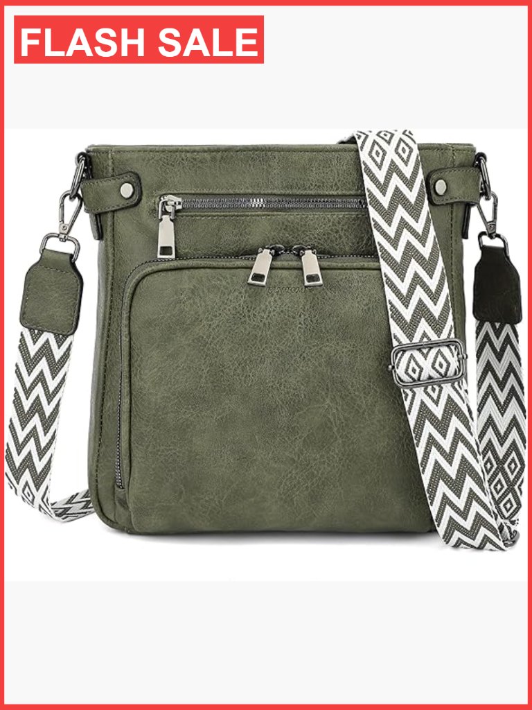 Crossbody Bag For Women, Leather Shoulder Handbag Travel Purse With 6 Card Slots